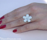 Feminine Diamond Flower Ring