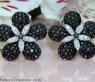 Black & White Diamond Flower Studs
