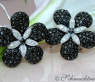 Black & White Diamond Flower Studs