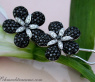 Black & White Diamond Flower Studs
