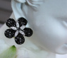 Black & White Diamond Flower Studs