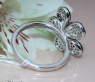 Pretty Black & White Diamond Flower Ring