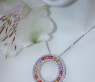 Pretty Rainbow Sapphire Pendant with Diamonds