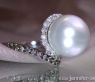 Südseeperle Ring mit braunen Diamanten