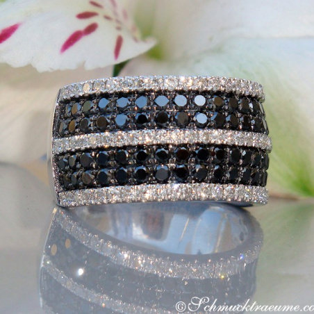 Precious Black & White Diamond Ring