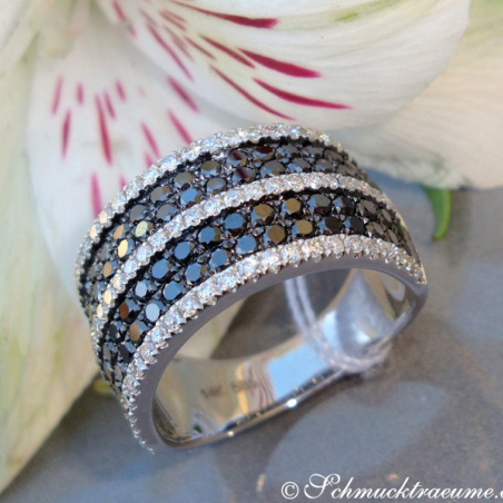 Precious Black & White Diamond Ring