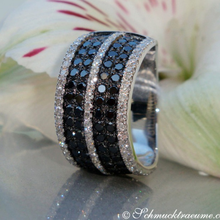 Precious Black & White Diamond Ring