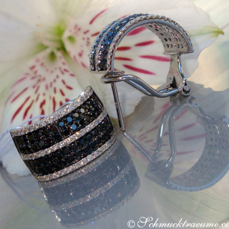 Casual Smart Black & White Diamond Earrings
