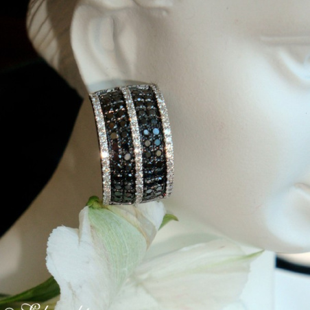 Casual Smart Black & White Diamond Earrings