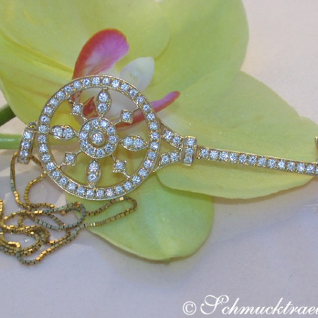 Huge Diamond Key Pendant incl. Chain