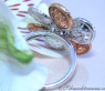 Feminine Diamond Flower Ring in Rose & White Gold