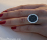 Elegant diamonds & black diamond ring