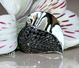Fancy Black Diamond Heart Pendant