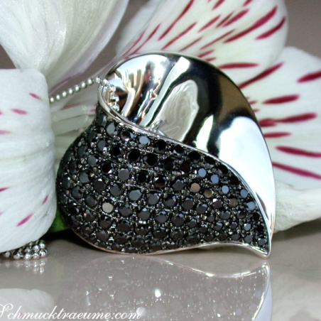 Fancy Black Diamond Heart Pendant