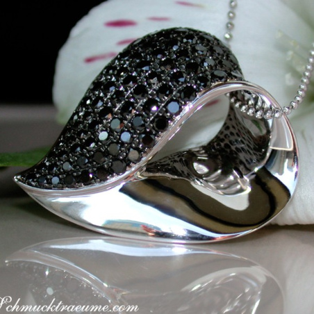 Fancy Black Diamond Heart Pendant