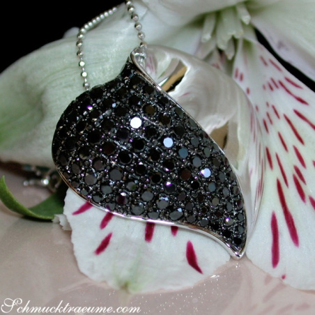 Fancy Black Diamond Heart Pendant