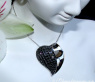 Fancy Black Diamond Heart Pendant