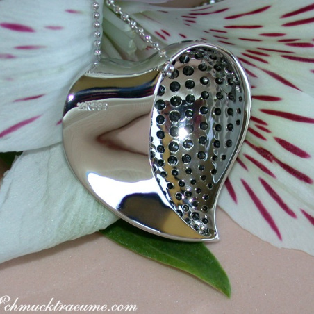 Fancy Black Diamond Heart Pendant