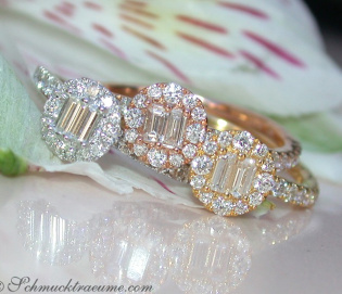 Three enchanting diamond stacking ring