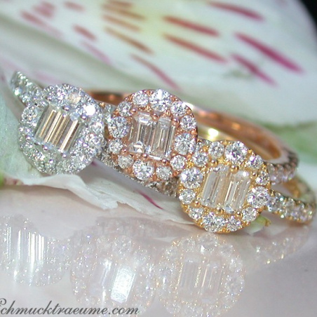 Three enchanting diamond stacking ring