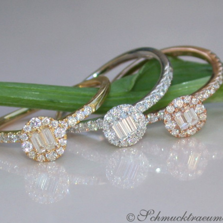 Three enchanting diamond stacking ring