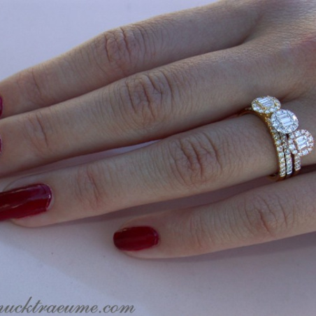 Three enchanting diamond stacking ring
