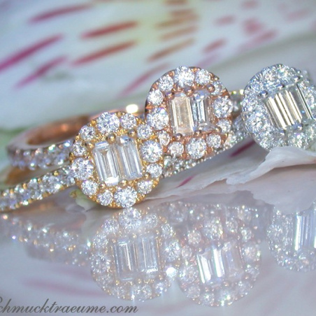 Three enchanting diamond stacking ring