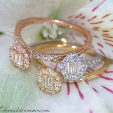 Three enchanting diamond stacking ring