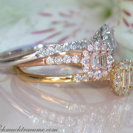 Three enchanting diamond stacking ring