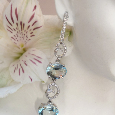 Aquamarin Diamanten Ohrgehänge