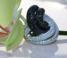 Extra Large Black & White Diamond Ring