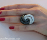 Extra Large Black & White Diamond Ring