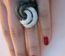 Extra Large Black & White Diamond Ring