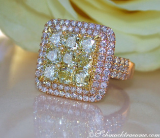 Exquisite Yellow Diamond Ring