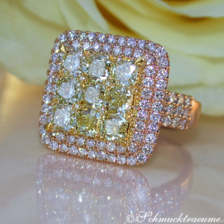 Exquisite Yellow Diamond Ring