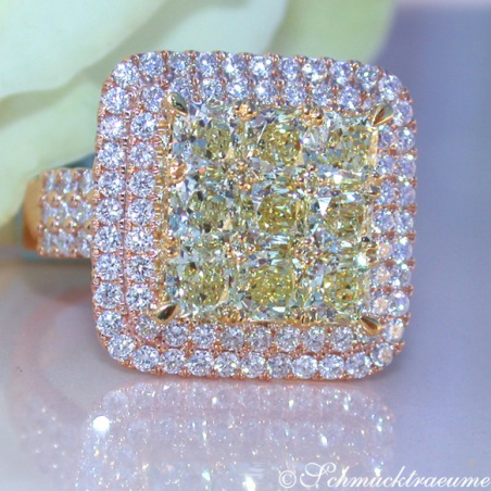 Exquisite Yellow Diamond Ring