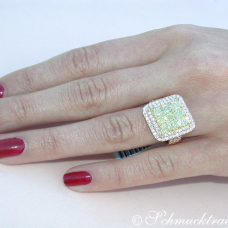Exquisite Yellow Diamond Ring