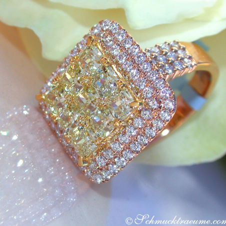 Exquisite Yellow Diamond Ring