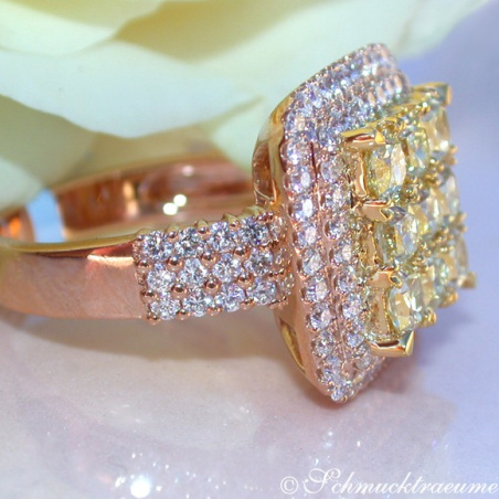Exquisite Yellow Diamond Ring