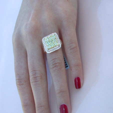 Exquisite Yellow Diamond Ring