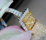 Exquisite Yellow Diamond Ring with White Diamonds