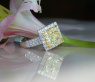 Exquisite Yellow Diamond Ring with White Diamonds