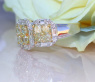 Luxurious yellow & white diamond ring