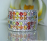 Rainbow Sapphire Diamond Ring