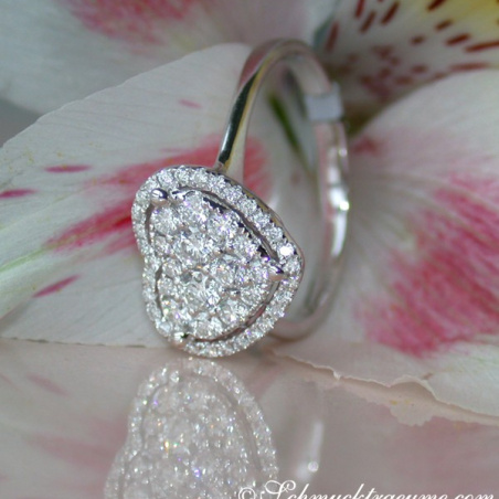 Elegant Diamond Ring in Heart Design