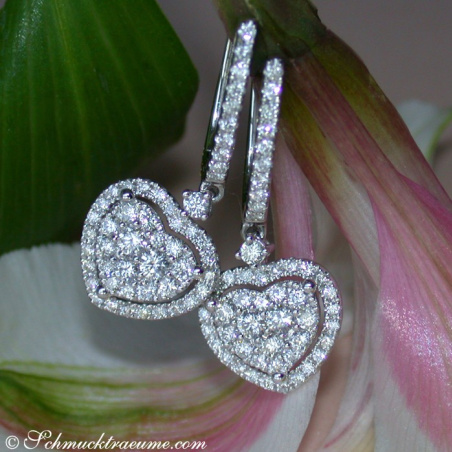 Elegant Diamond Heart Earrings