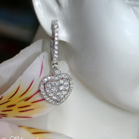 Elegant Diamond Heart Earrings