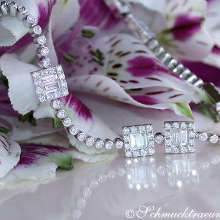Brillanten Armband mit Diamanten im Baguette-Schliff