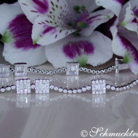 Brillanten Armband mit Diamanten im Baguette-Schliff