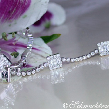 Brillanten Armband mit Diamanten im Baguette-Schliff
